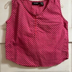 Juliano Pink Polka Dot Sleeveless Top
